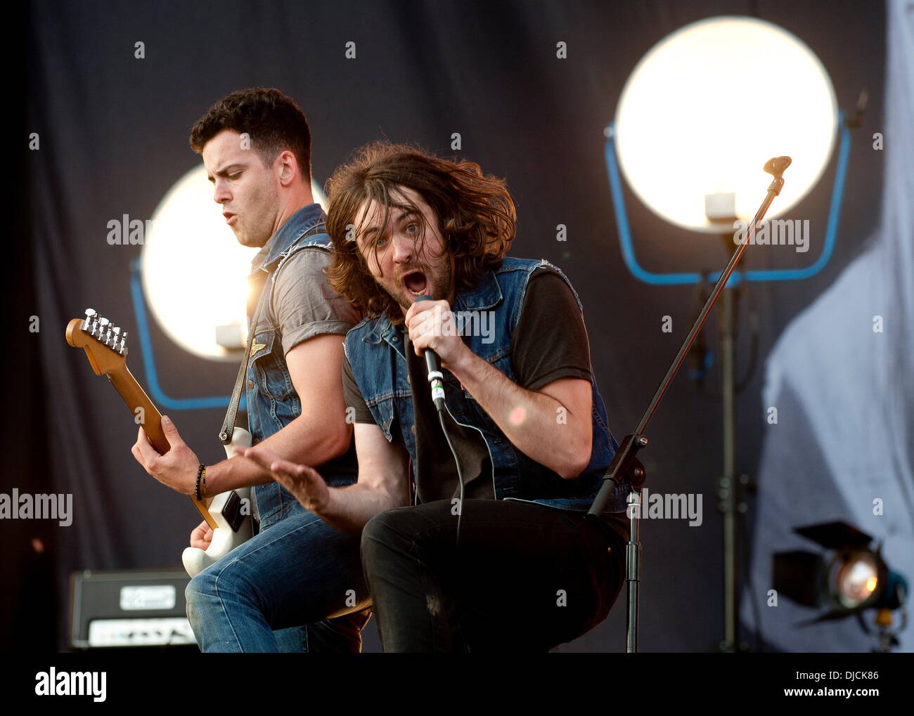 Justin Young The Vaccines Leeds Festival 2012 abgehaltenen Braham Park - Performances - Tag drei Leeds, England - 26.08.12 Stockfoto