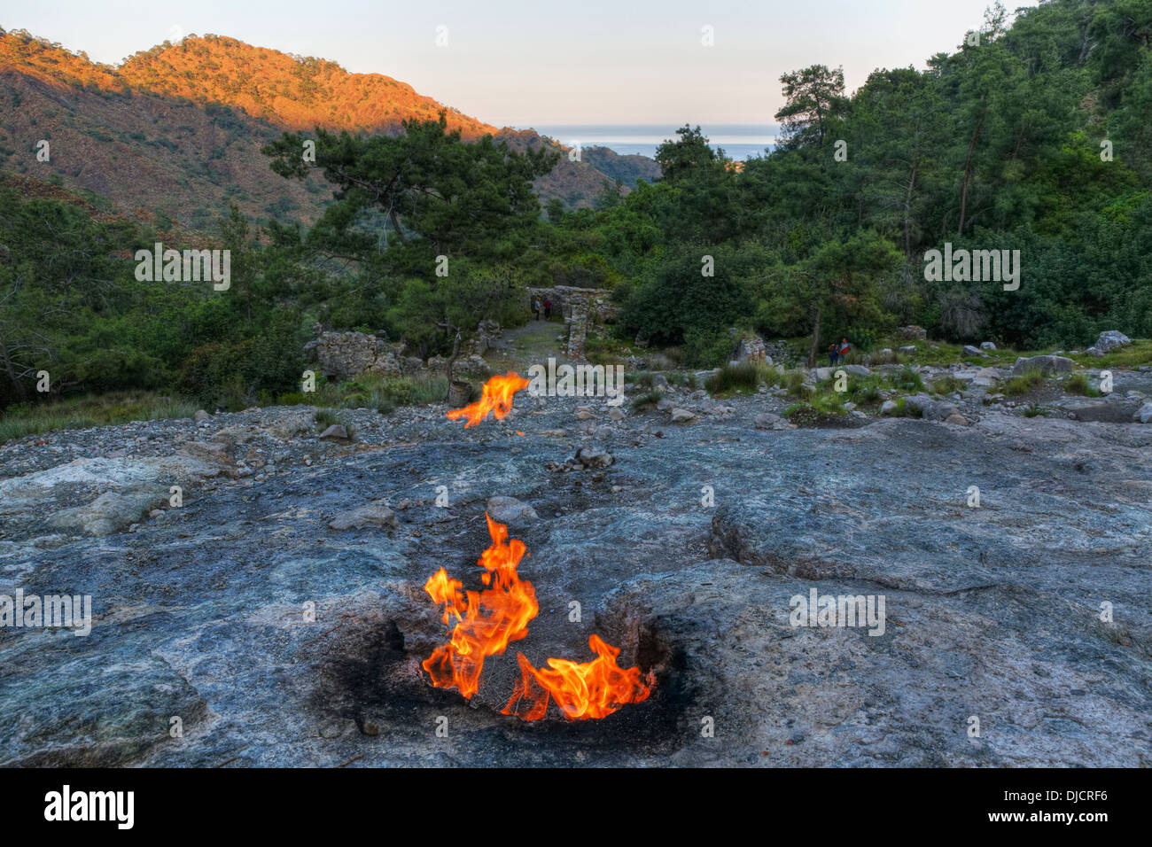 Türkei, Lykien, ewigen Flammen am Mount Chimaera Stockfoto