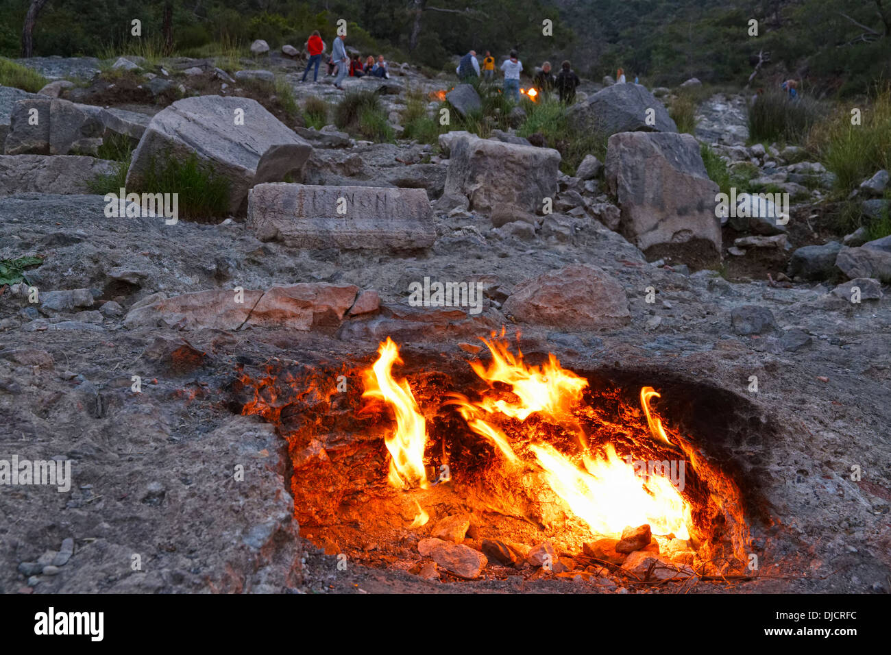 Türkei, Lykien, ewigen Flammen am Mount Chimaera Stockfoto