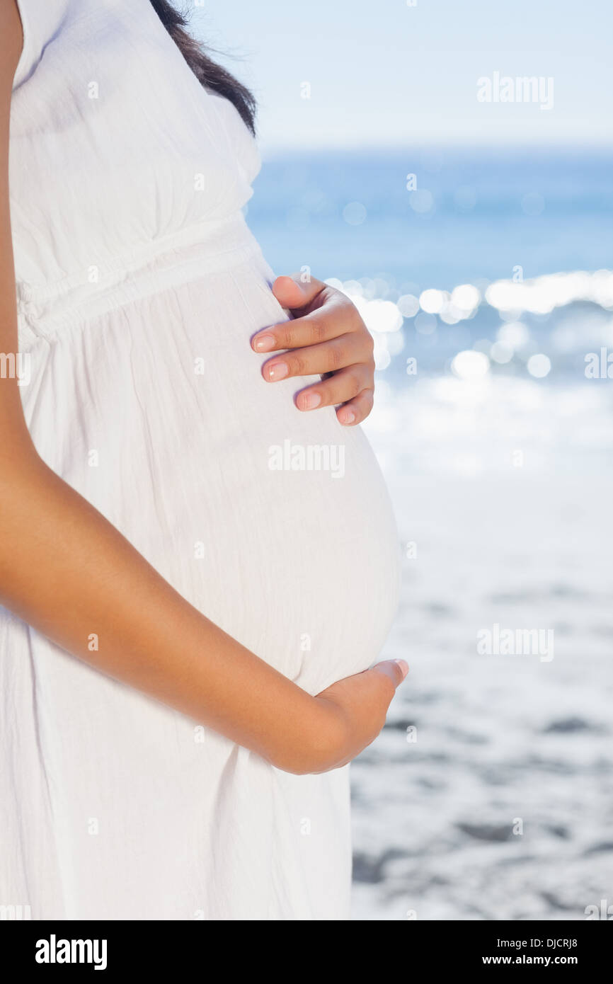 Profil von schwangeren Bauch Stockfoto