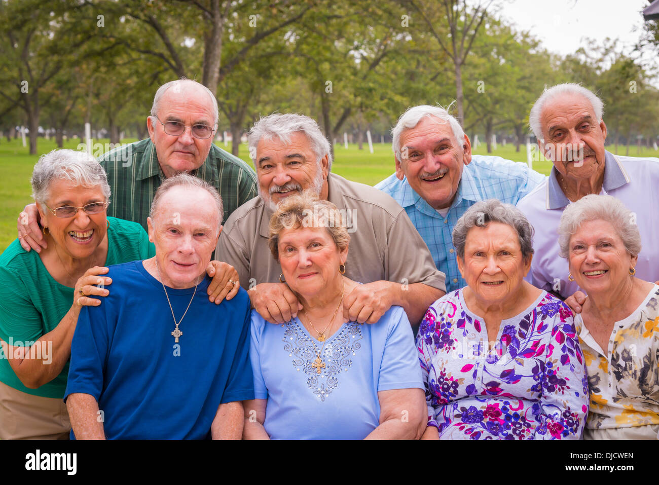 USA, Texas, Gruppenfoto der Senioren auf Wiedersehen-treffen Stockfoto