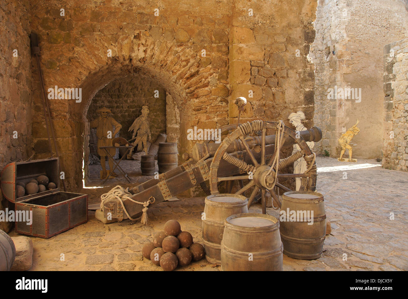 historische Szene im Museum, Dalt Vila (Altstadt), Ibiza Stadt, Ibiza, Spanien Stockfoto