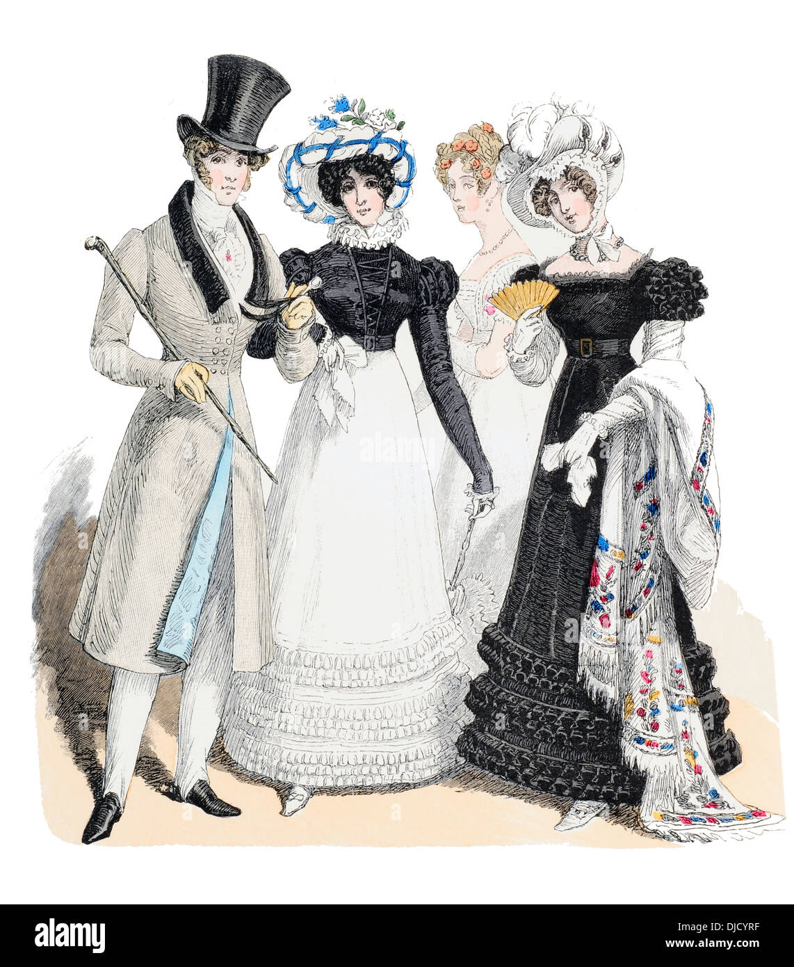 Anfang Des 19. Jahrhunderts Xix 1800Er Jahren Deutsche Kostüm  Stockfotografie - Alamy