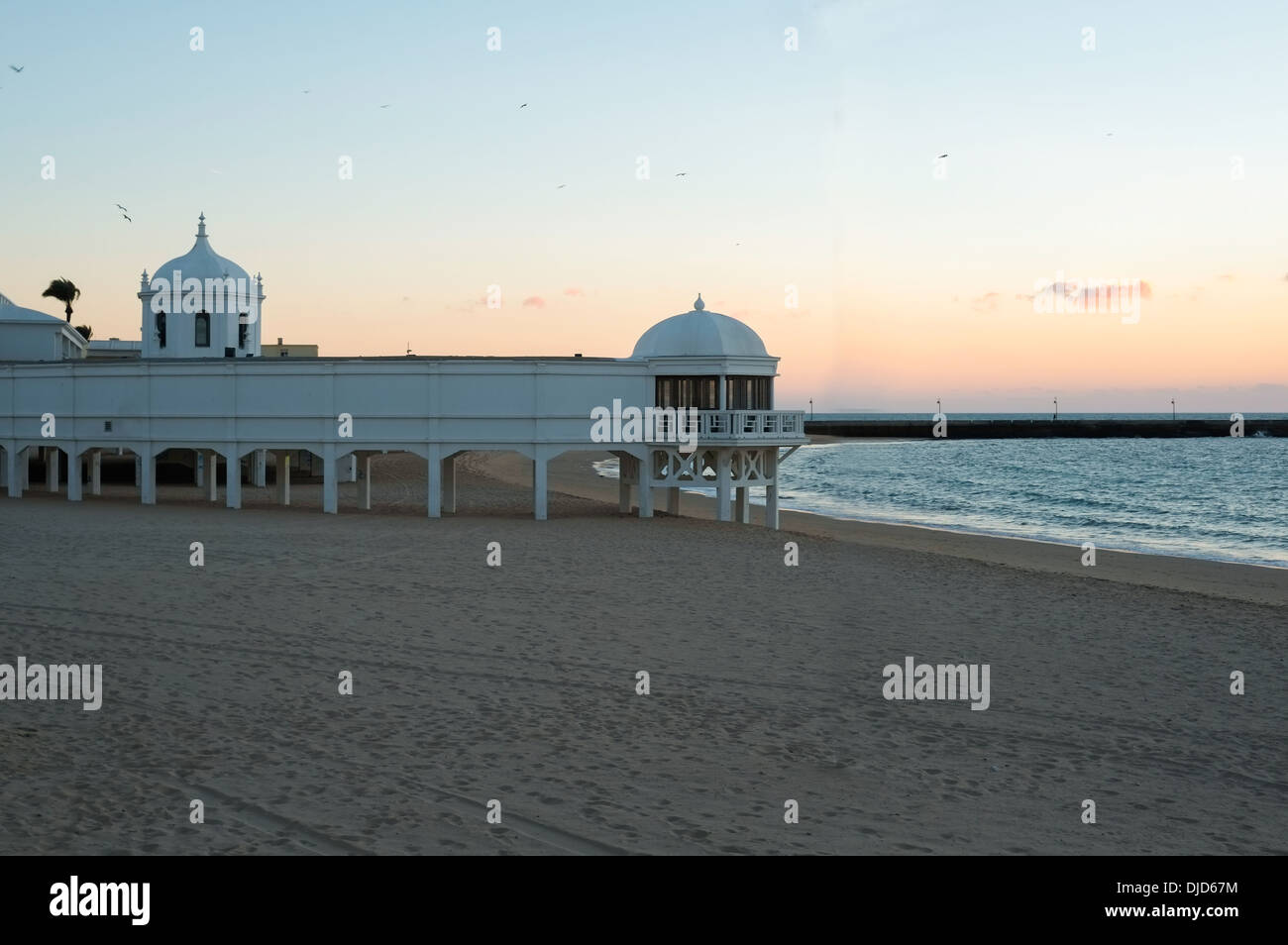 La Caleta Strand in Cadiz, Andalusien, Spanien Stockfoto