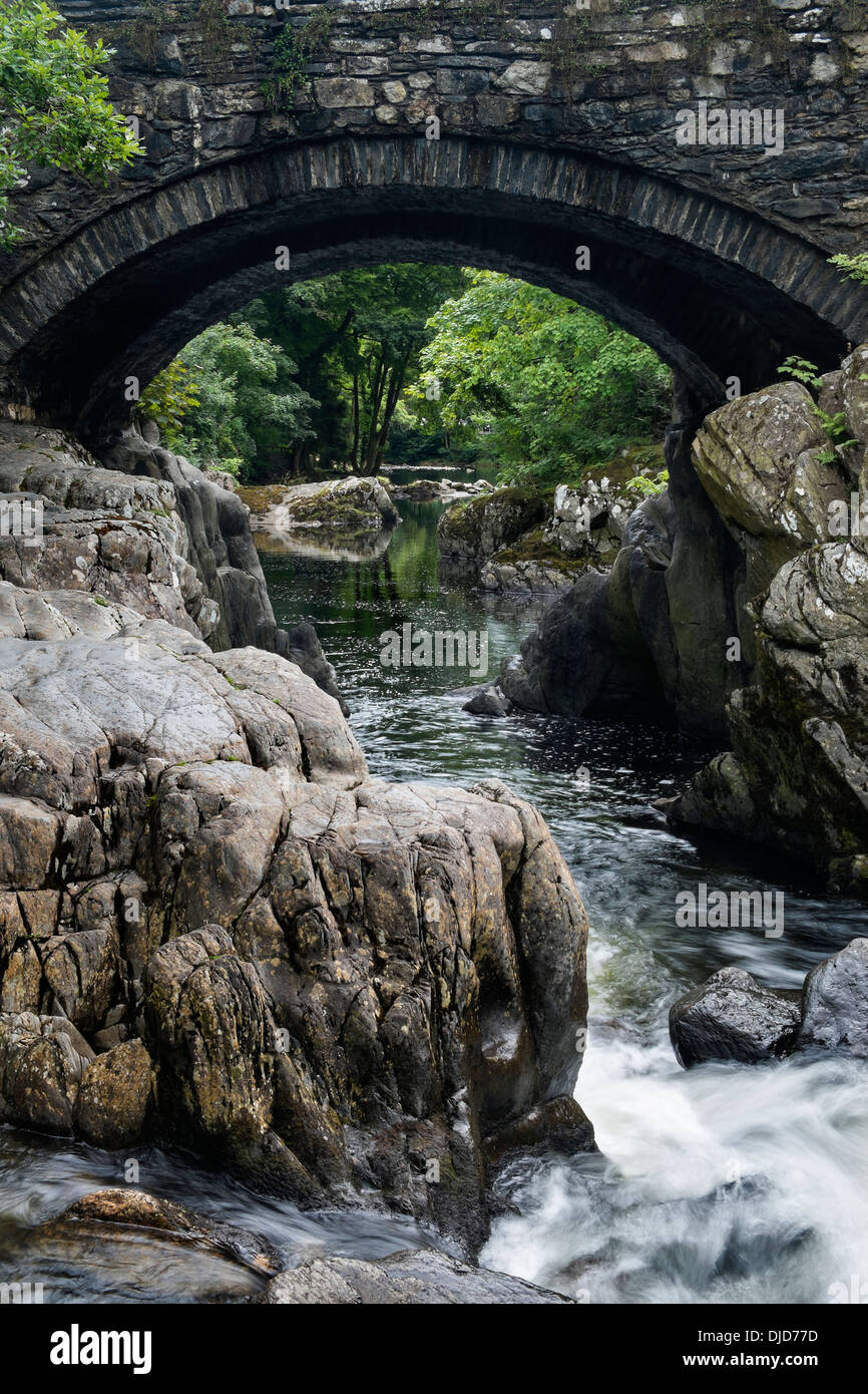 Großartige Großbritannien, Wales, Betws-y-Coed, Conwy Fluss Snowdonia-Nationalpark Stockfoto