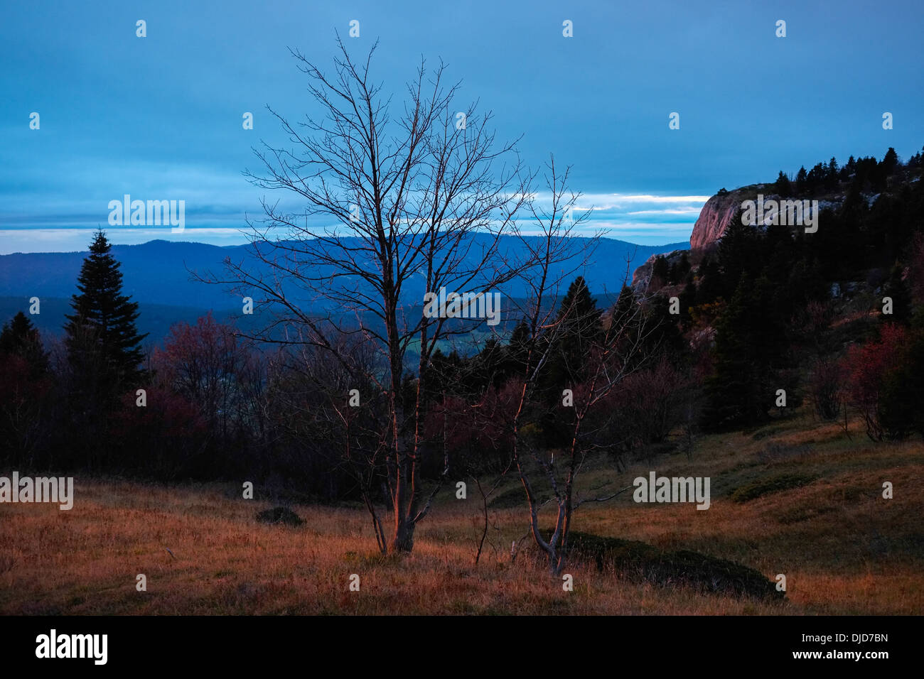 Sonnenuntergang in Vercors, Grenoble, Frankreich Stockfoto