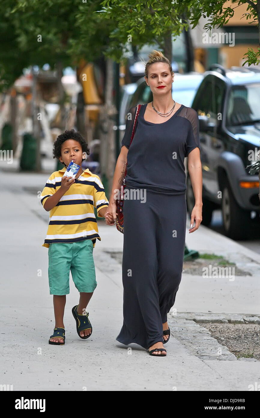 Heidi Klum verlässt die "Kinder Museum der Künste" mit ihrem Sohn Johan