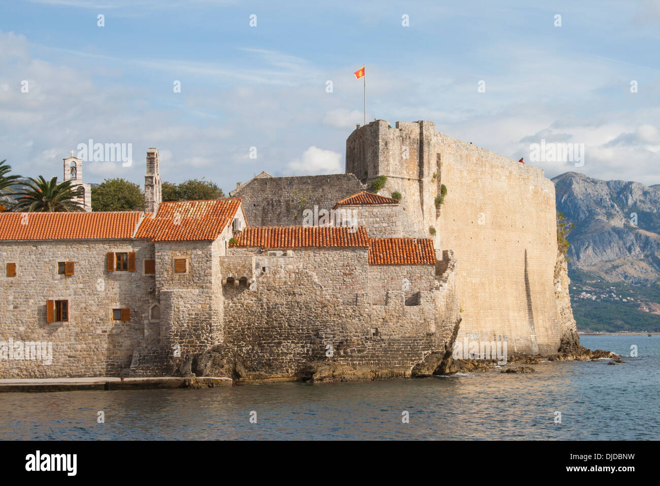 Stadtmauer von Stari Grad (Altstadt), Budva, Montenegro Stockfoto
