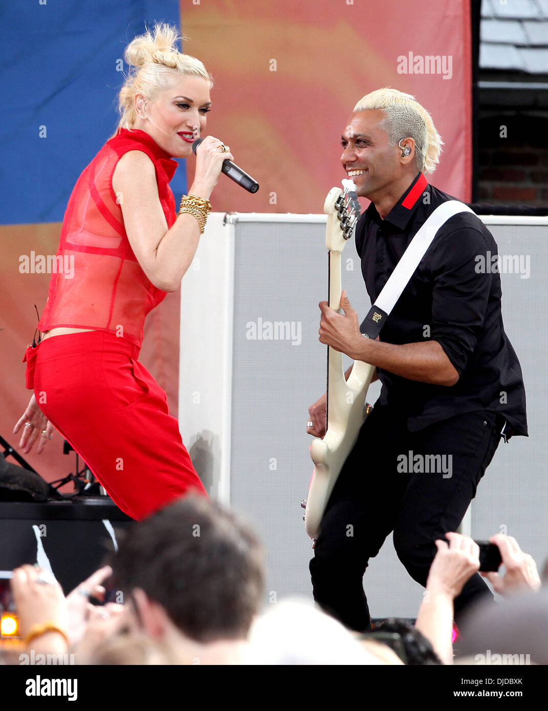 Gwen Stefani und Tony Kanal No Doubt tritt im Central Park im Rahmen von  Good Morning America Summer Concert Series New York City, USA - 27.07.12  Stockfotografie - Alamy
