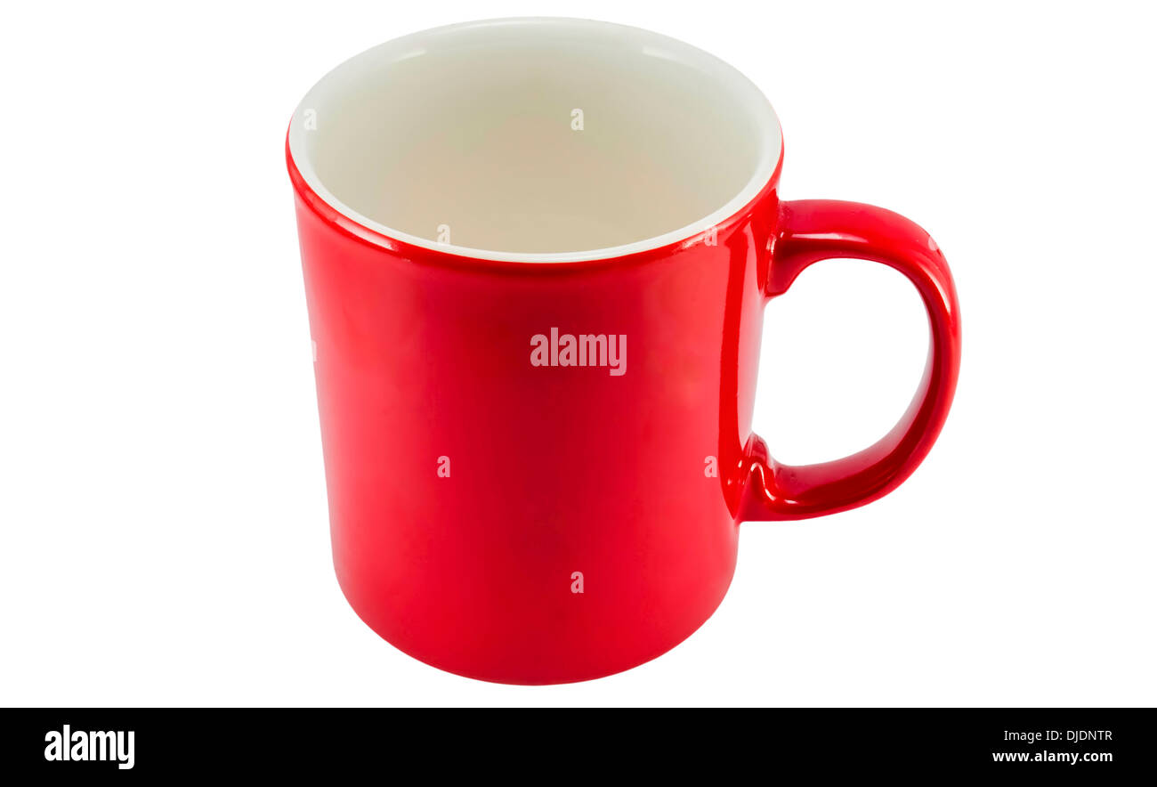 Roter Teetasse isoliert auf weißem Hintergrund Stockfoto