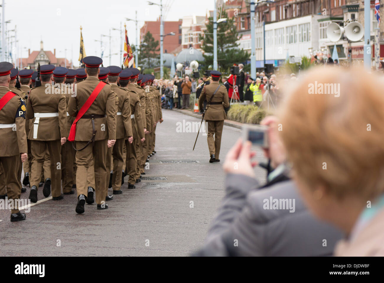 Soldaten Homecoming parade Stockfoto