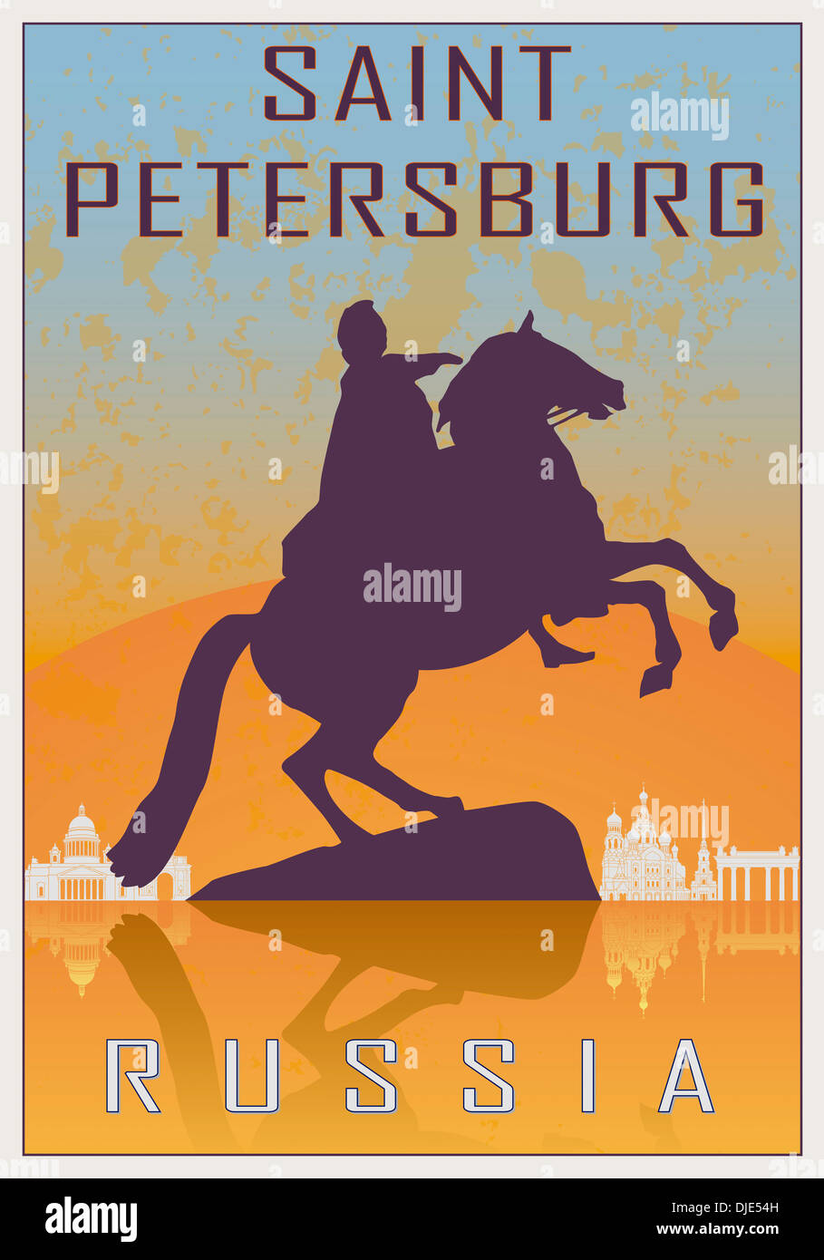 Sankt Petersburg Vintage poster Stockfoto