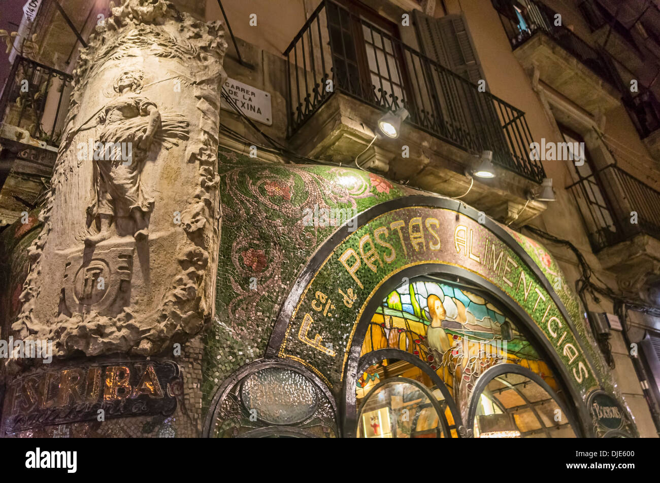 Pasteleria Escriba, Konditorei, Art Deco, Ramblas, Barcelona, Katalonien, Spanien, Stockfoto