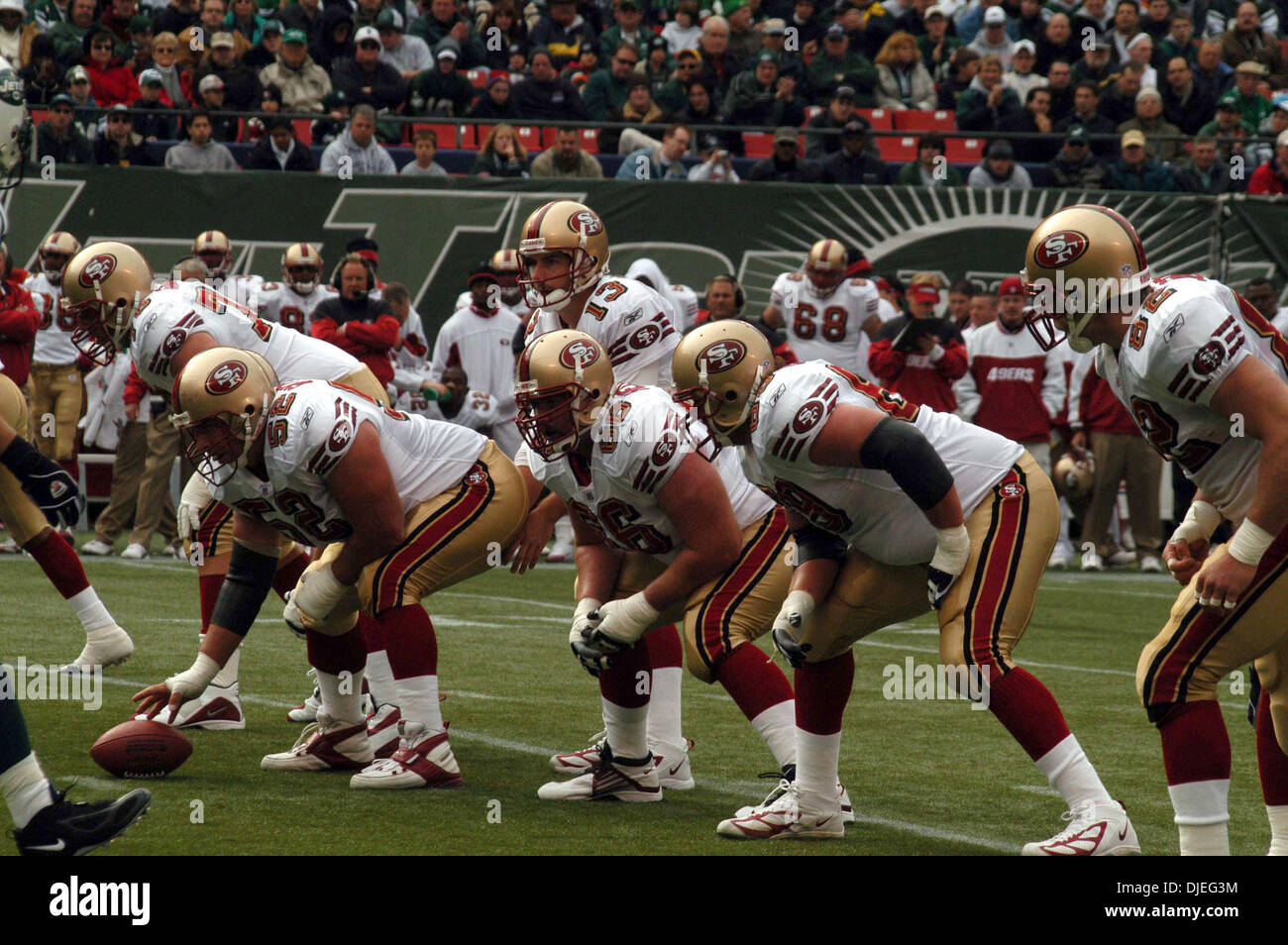 17. Oktober 2004; New York, NY, USA; NFL-Football: NY Jets Vs San Francisco 49 ERS im riesigen Stadion in New York. Jets gewannen das Spiel 22-14. Stockfoto