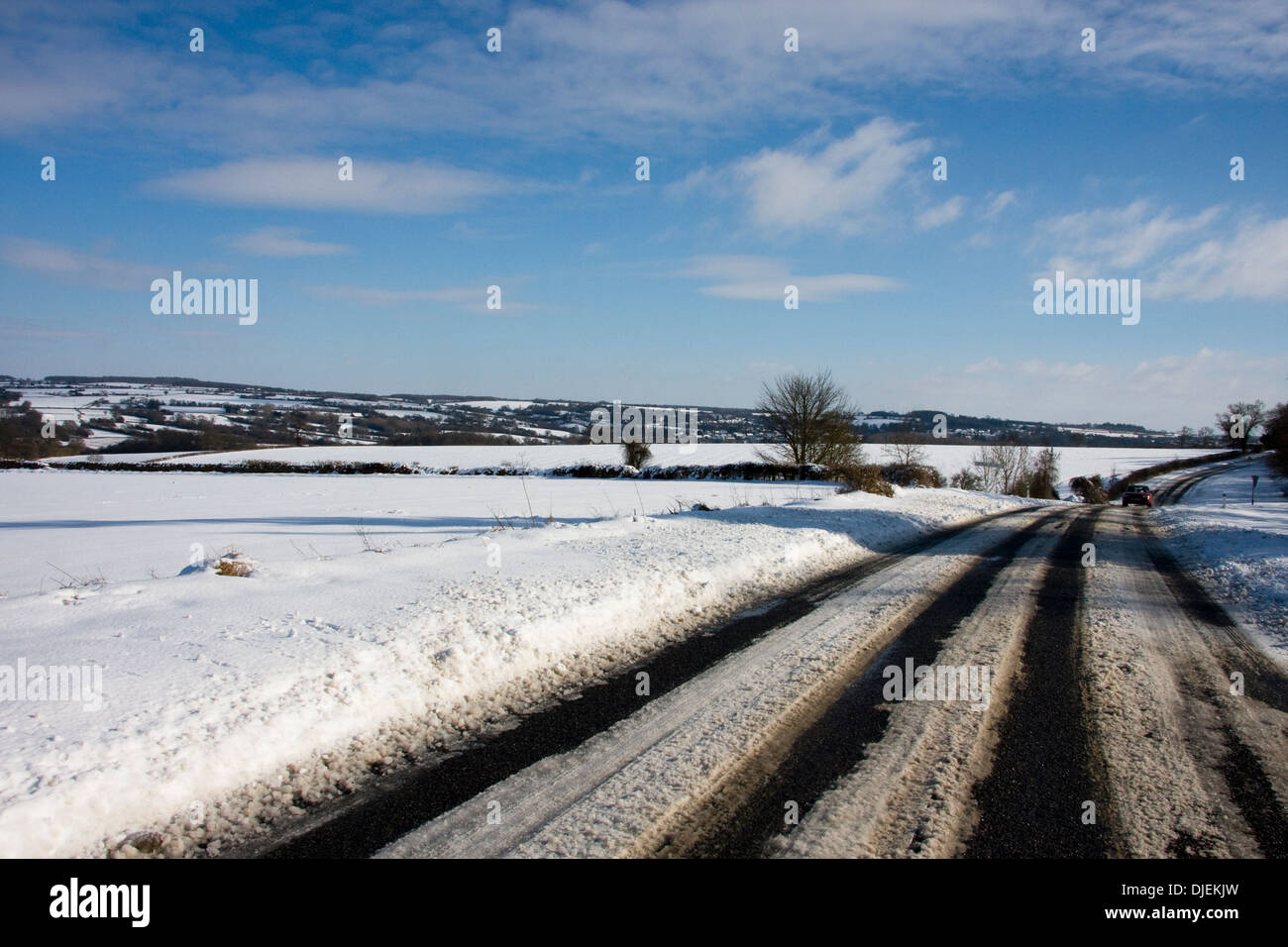 Evenlode Tal, Cotswolds, England im winter Stockfoto
