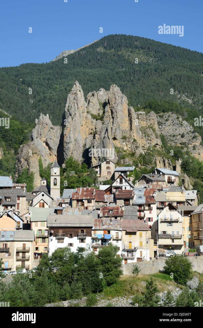 Blick auf péone oder peone Dorf im Haut-Var Tal Alpes-Maritimes Frankreich Stockfoto