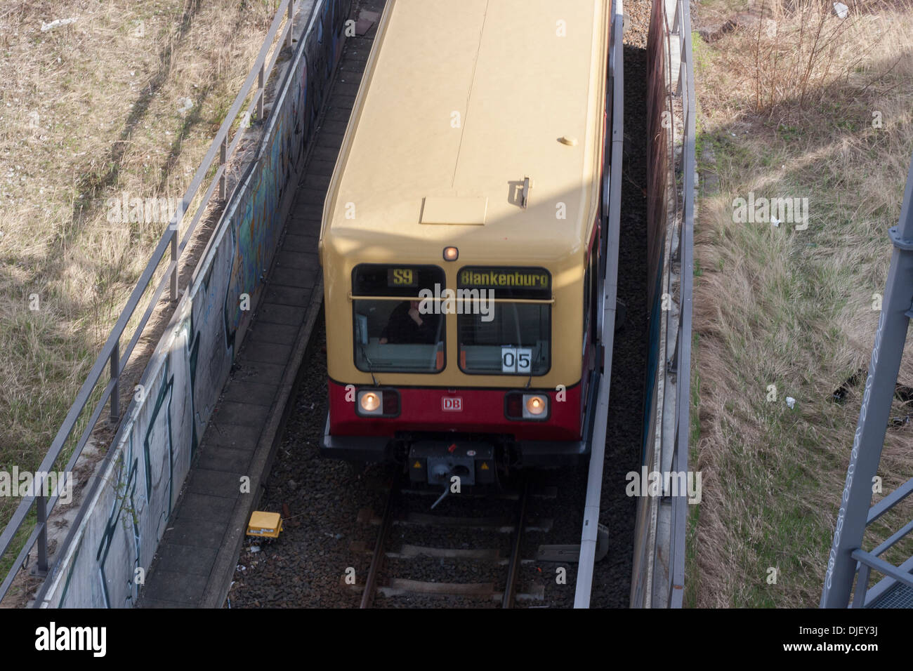 S-Bahn in Berlin. Stockfoto