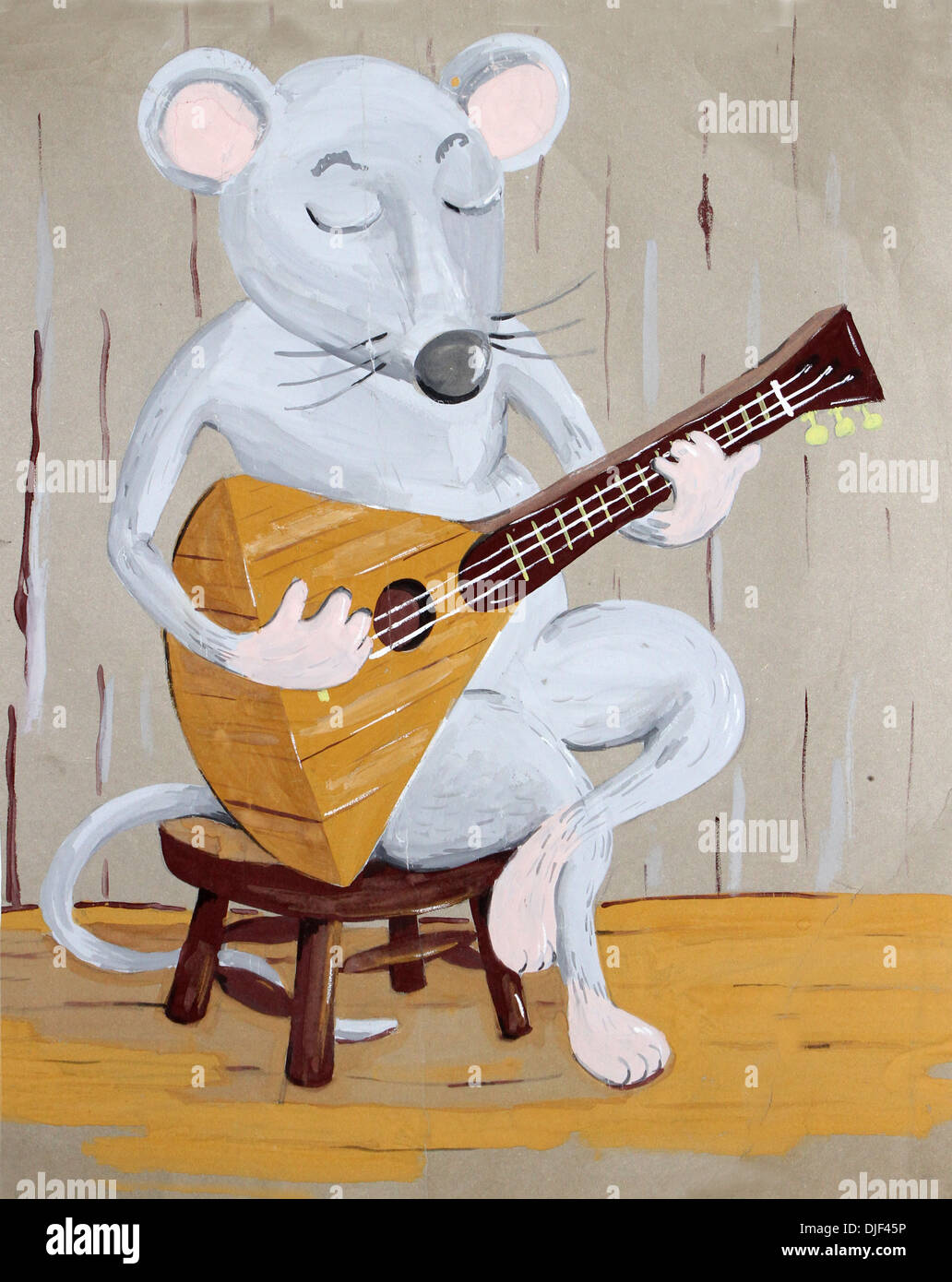Abbildung einer Maus eine Gitarre spielen Stockfoto Abbildung einer Maus eine Gitarre spielen Stockfoto