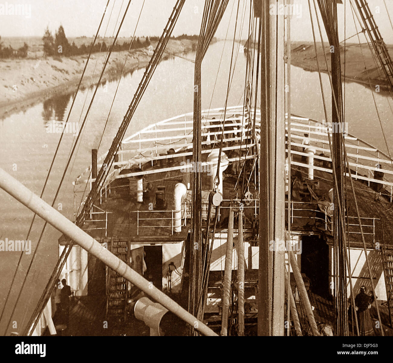 Dampfer auf der Suezkanal viktorianischen Zeit Stockfoto