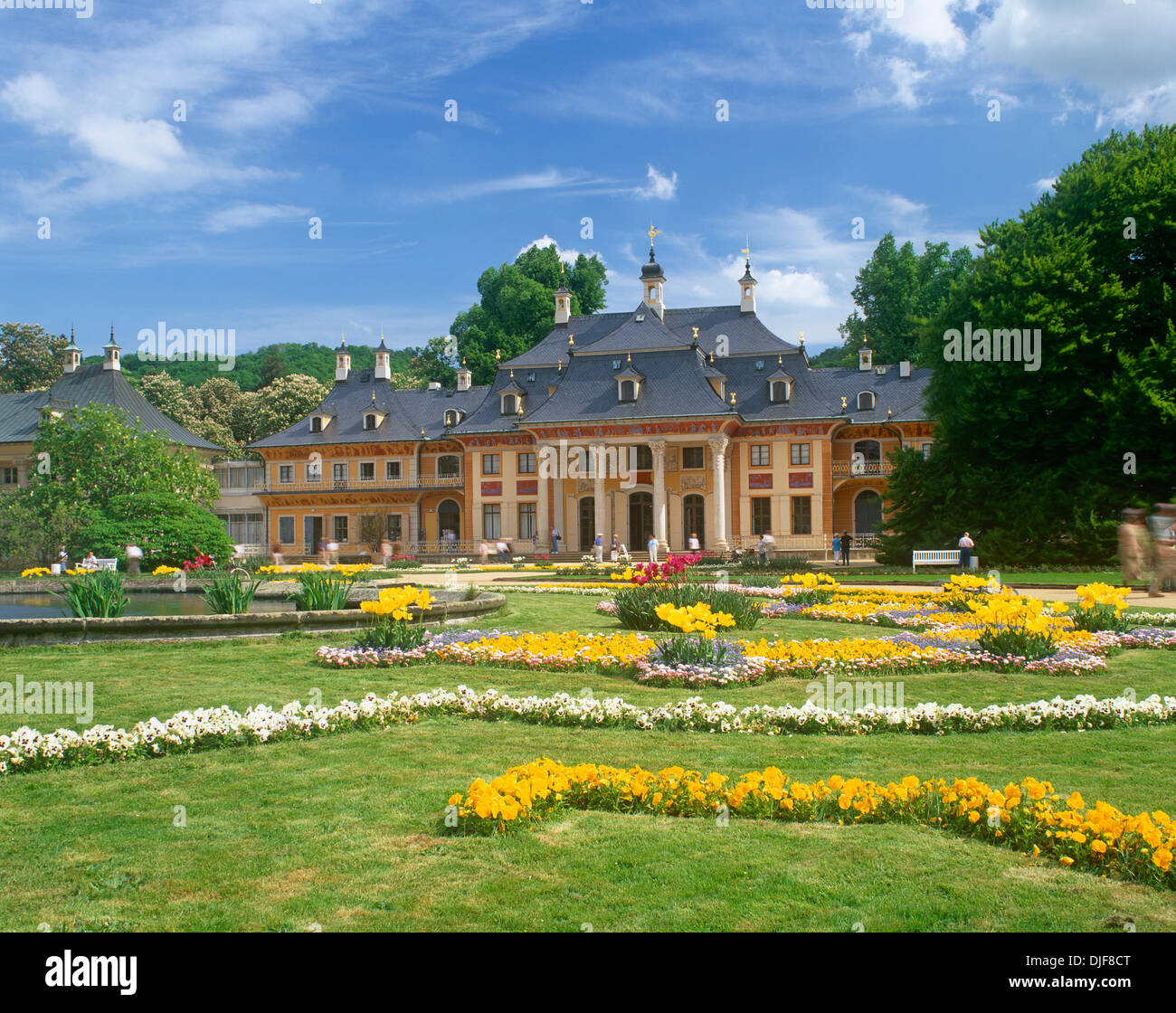 Pillnitz Schloss und Gärten, in der Nähe von Dresden, Deutschland Stockfoto