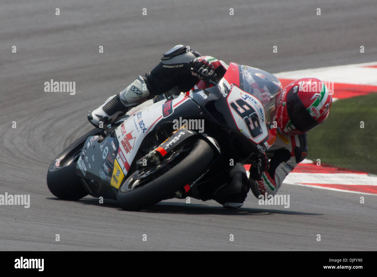 World SBK 2010 San Marino GP Misano World Circuit in Misano Adriatico Sonntag Rennen 1..Luca Scassa auf Ducati. (Kredit-Bild: © Andrea Ranalli/Southcreek Global/ZUMApress.com) Stockfoto