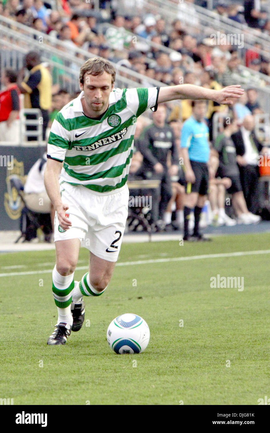 Celtic FC-Verteidiger Andreas Hinkel (#2) dribbelt den Ball während des Spiels gegen Philadelphia Union im PPL Park in Chester, Pennsylvania. Die Union gewann 1: 0. (Kredit-Bild: © Kate McGovern/Southcreek Global/ZUMApress.com) Stockfoto