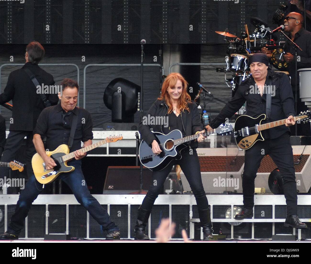 Bruce Springsteen mit Steven van Zandt und Frau Patti Scialfa Bruce Springsteen führt in der RDS Arena - Tag 2 Dublin, Irland - 18.07.12 Stockfoto
