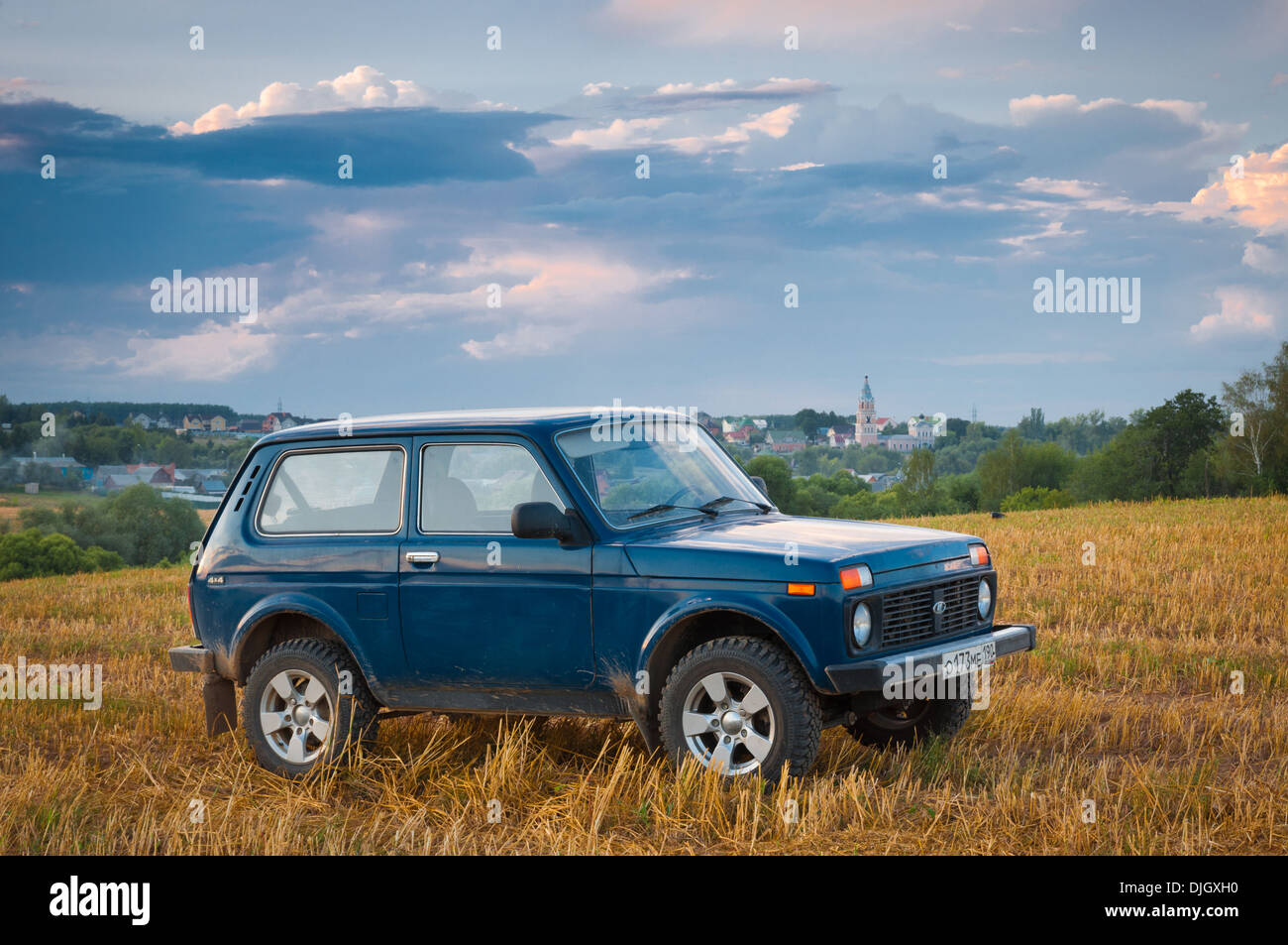 Sowjetische und russische SUV Lada Niva 4 x 4 Stockfoto