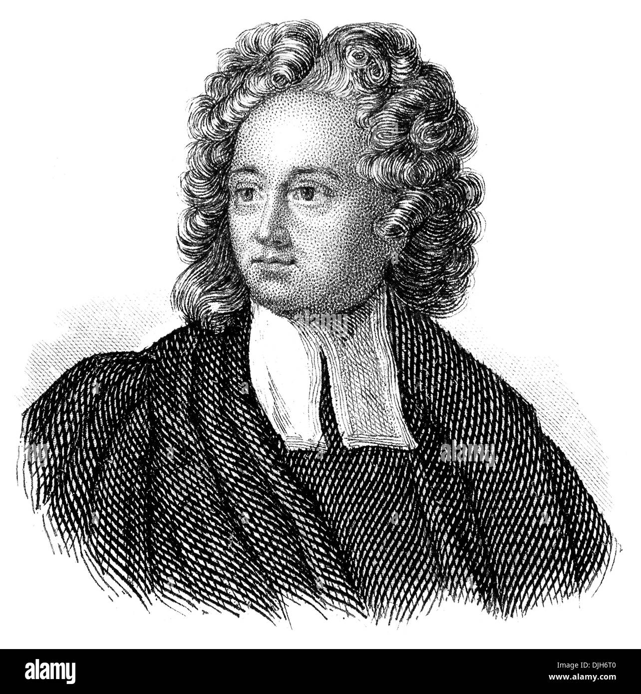 Porträt von Richard Bentley, 1662-1742, englischer klassischer Philologe, Kritiker und Theologe Stockfoto