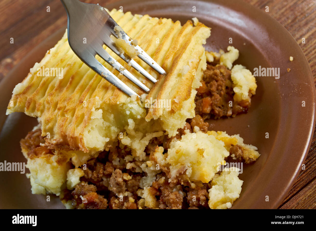 dCottage Pie - traditionelle britische Hausmannskost. Stockfoto