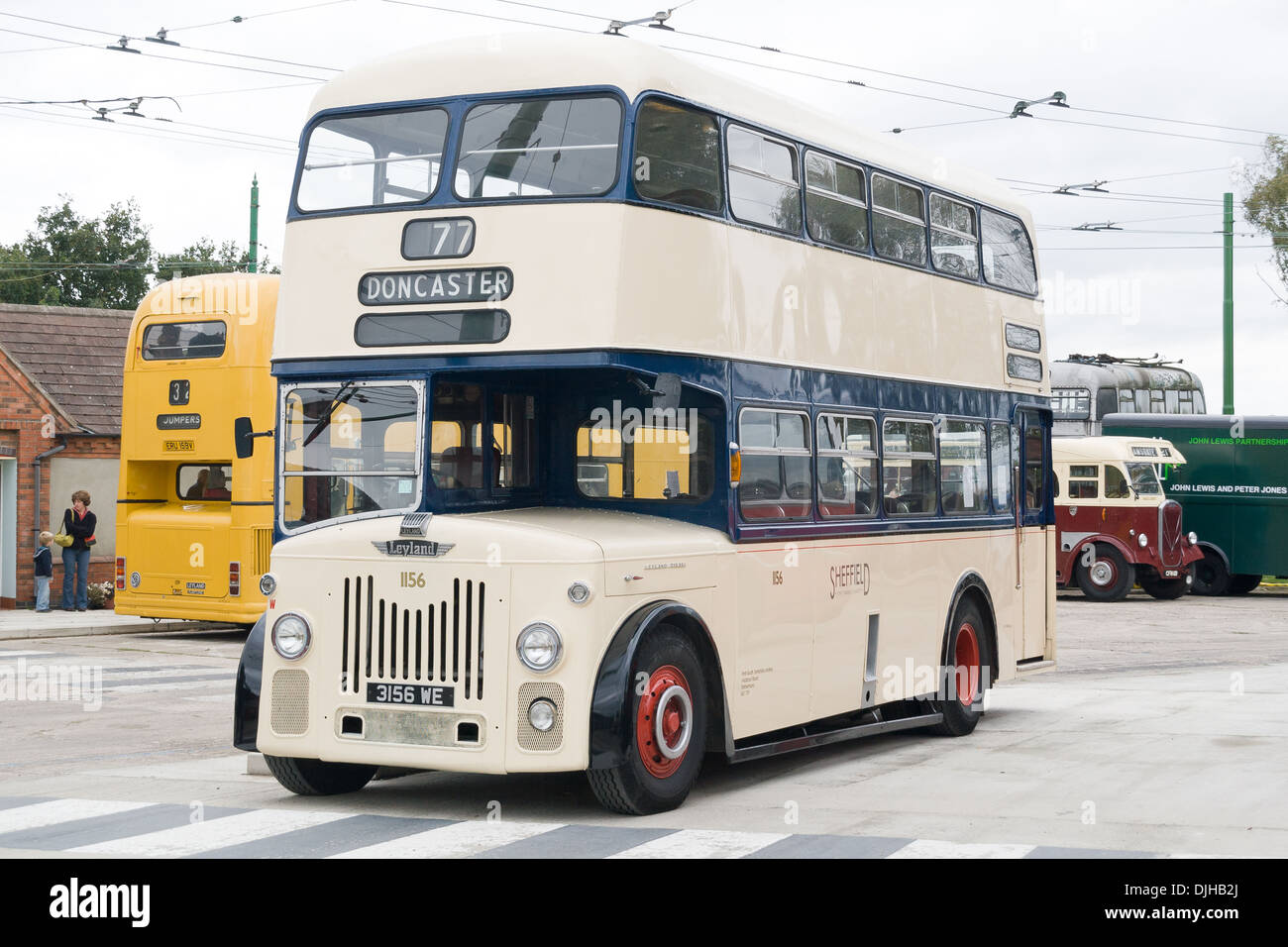 Der Trolleybus Museum Belton Straße Sandtoft Doncaster South Yorkshire DN8 5SX, England. Oldtimer bus Stockfoto