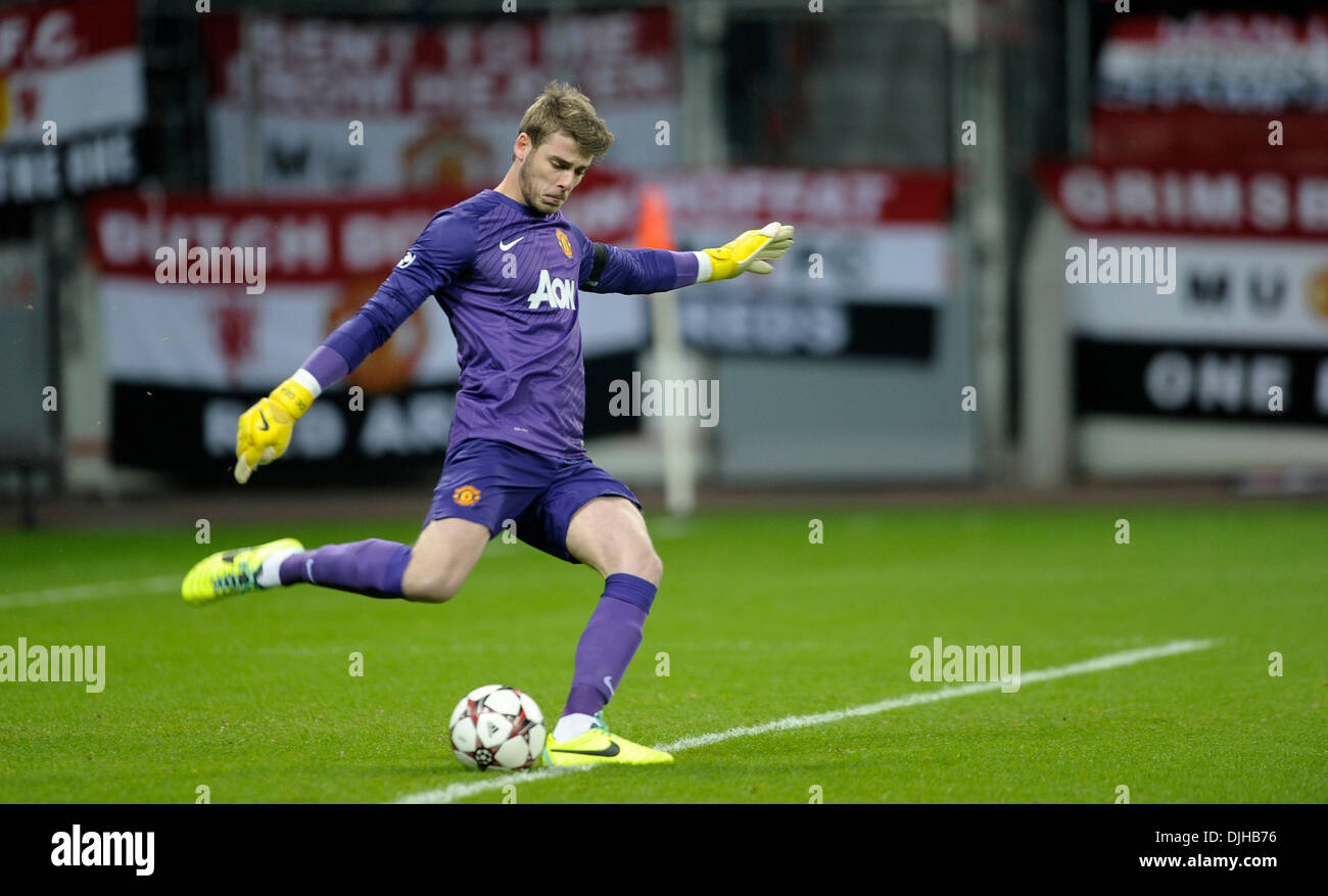 BayArenea, Leverkusen, Deutschland 27. November 2013, UEFA Champions-League, Saison 2013/14 Gruppenphase, Spieltag 5, Bayer 04 Leverkusen - Manchester United 0:5 --- Torwart David De Gea (ManU) Credit: kolvenbach/Alamy leben Nachrichten Stockfoto