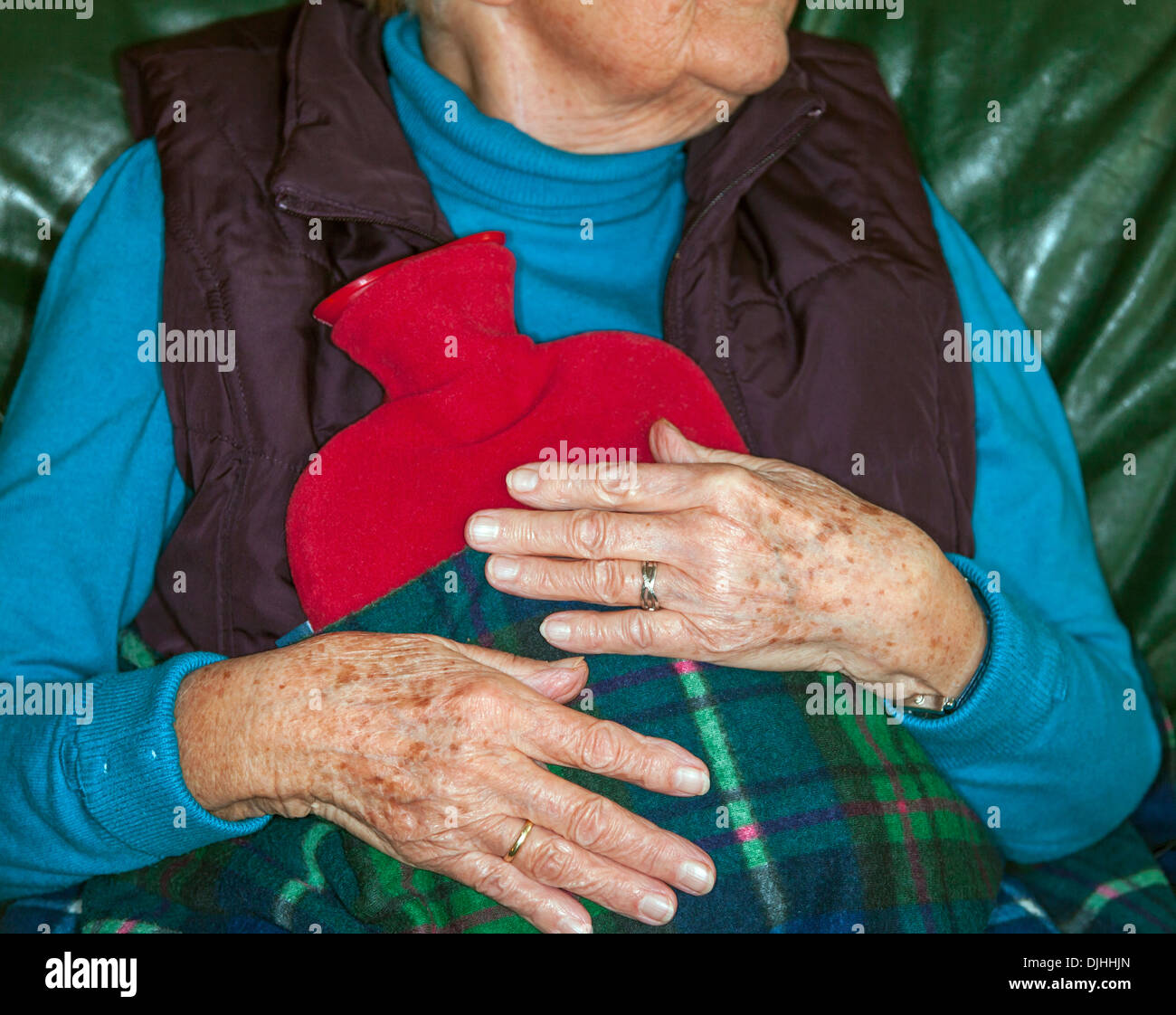 Im Winter warm zu halten Stockfoto