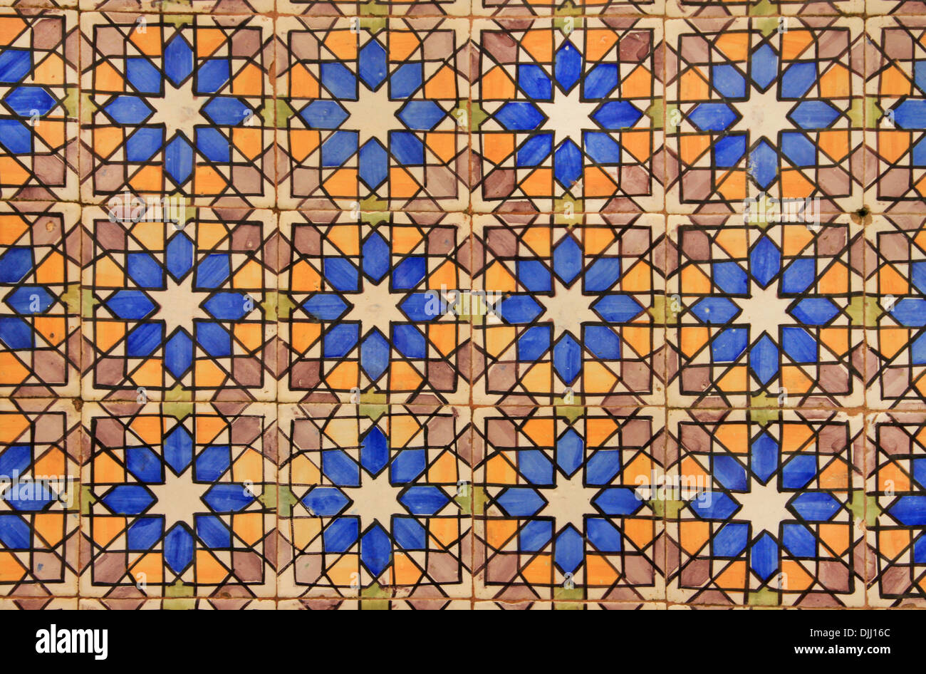 Azulejo (Anemonen-Kachel). Portugal. Stockfoto