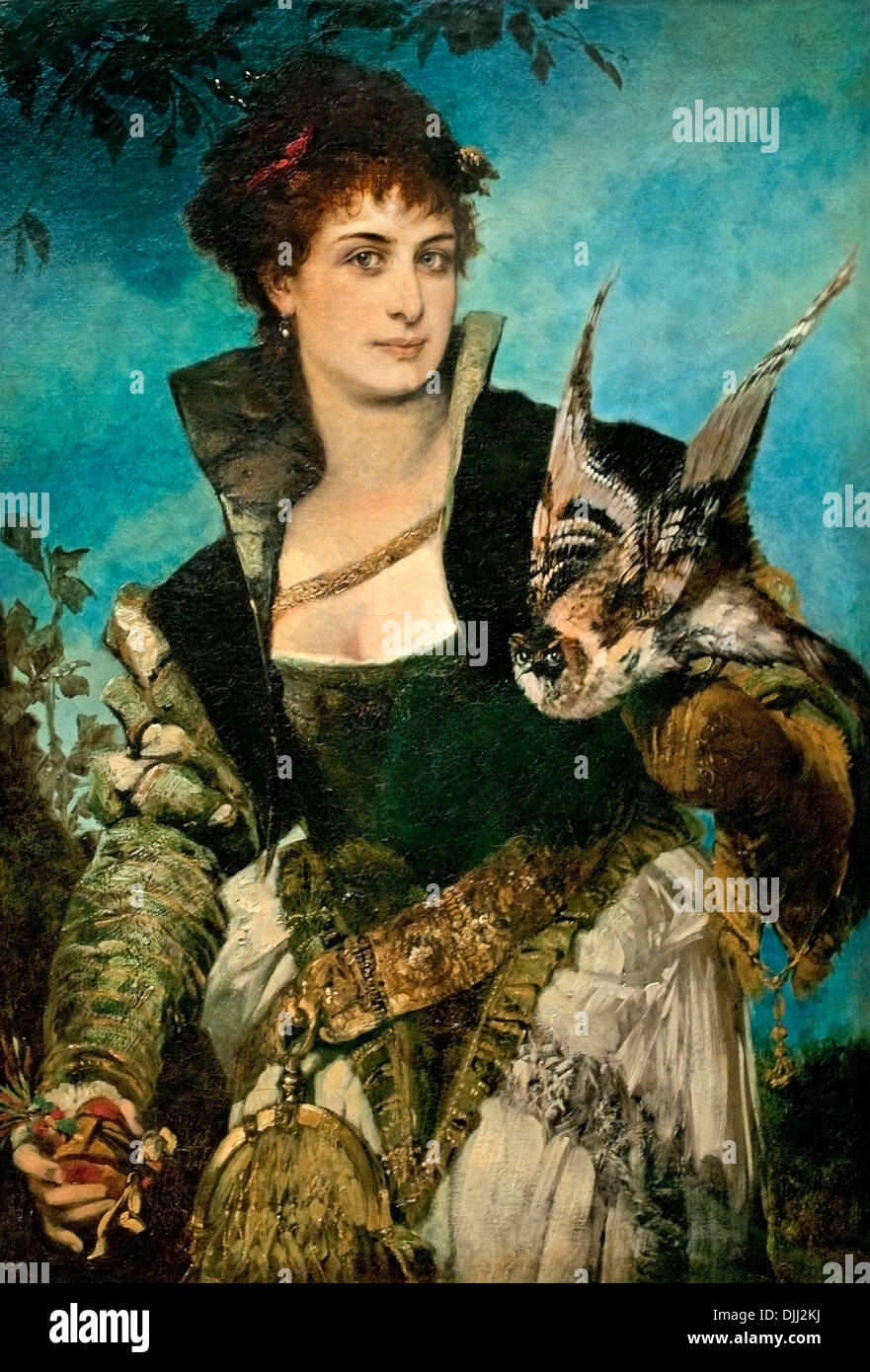 Der Falkner 1880 Hans Makart 1840 – 1884 Österreich Österreicher Stockfoto