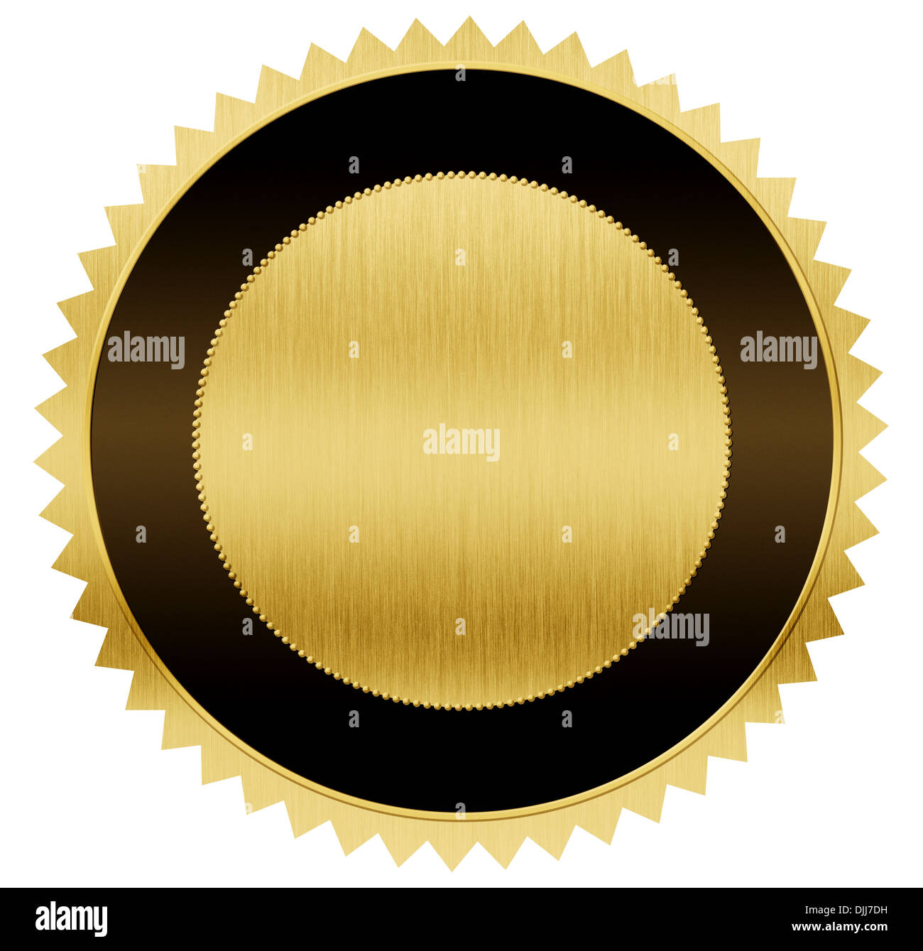 Gold und schwarz Medaille mit Beschneidungspfad enthalten Stockfoto