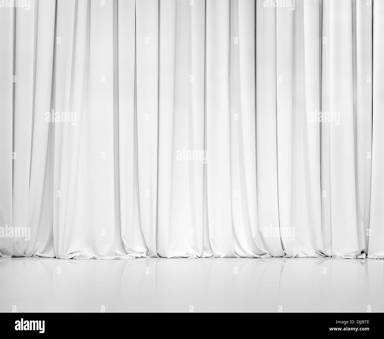 weißen Vorhang oder drapiert Hintergrund Stockfoto