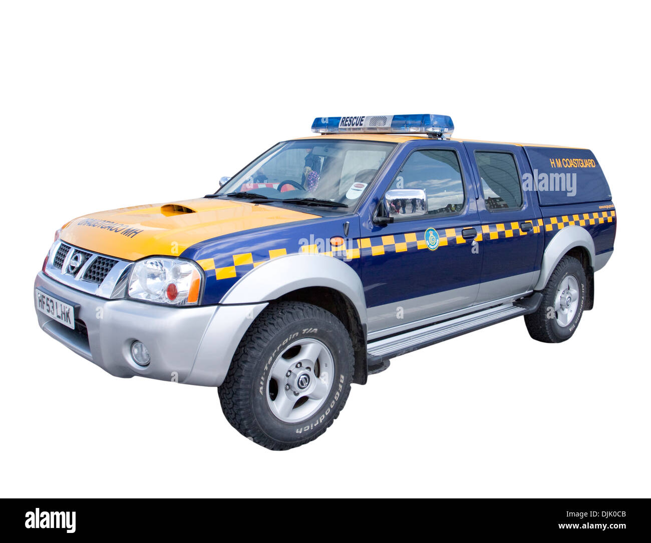 HM Coastguard Rescue Fahrzeug Nissan ausgeschnitten Stockfoto