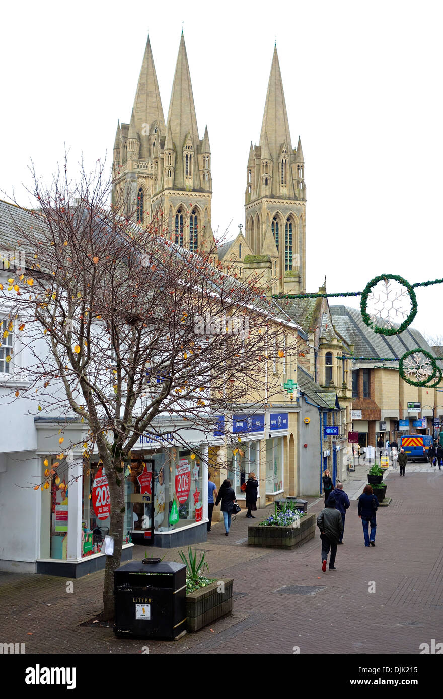 einen ruhigen Morgen in Pydar Straße, Truro, cornwall Stockfoto