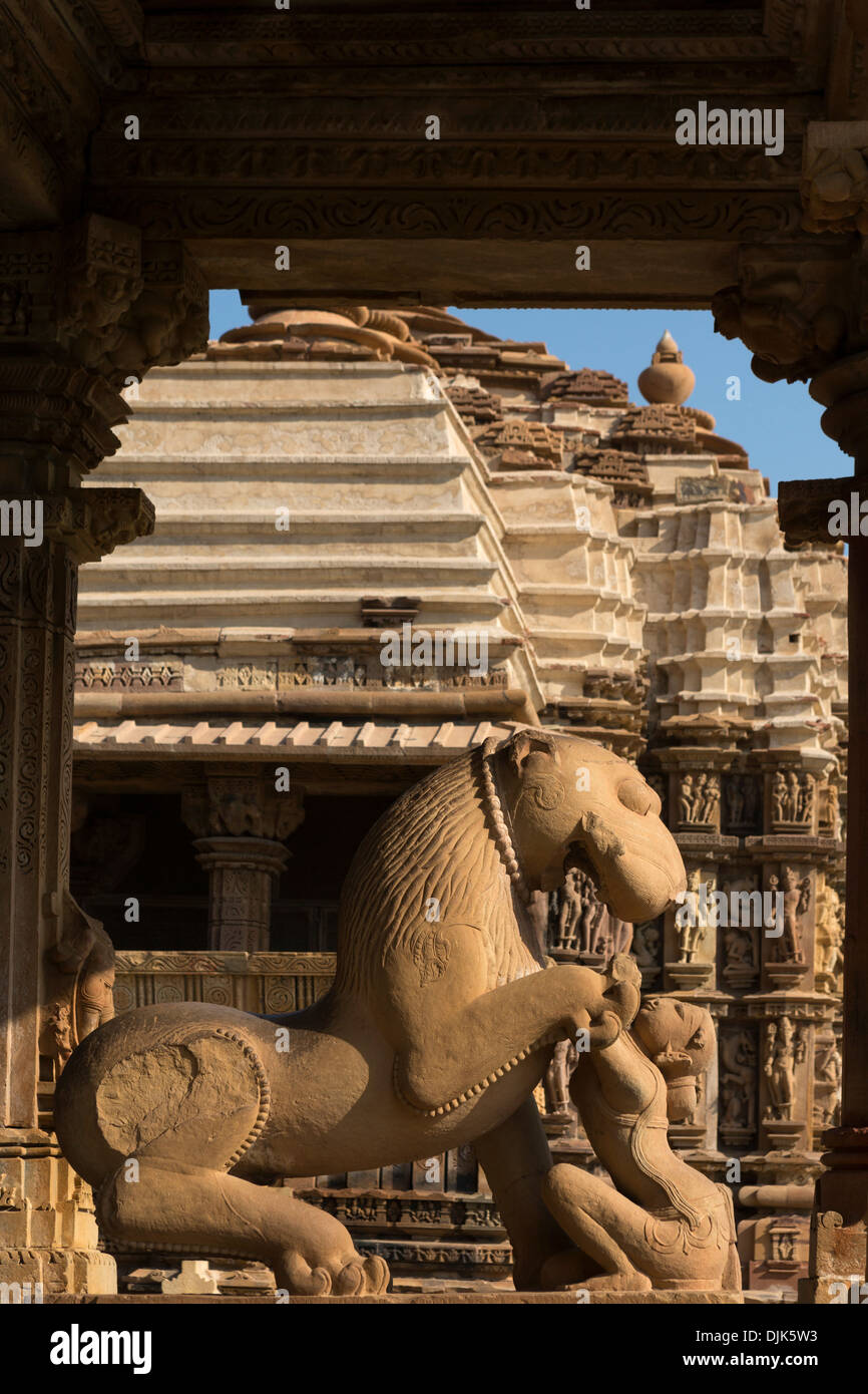 Blick auf die Tempel von Mahadeva und Devi Jagadamba Stockfoto