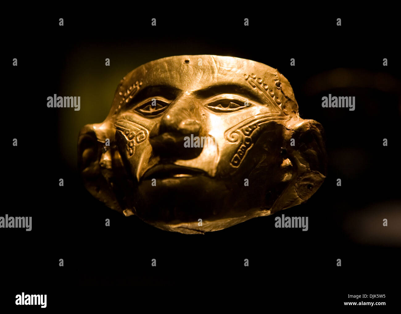 Goldmaske an dem Goldmuseum in Bogota, Kolumbien Stockfoto