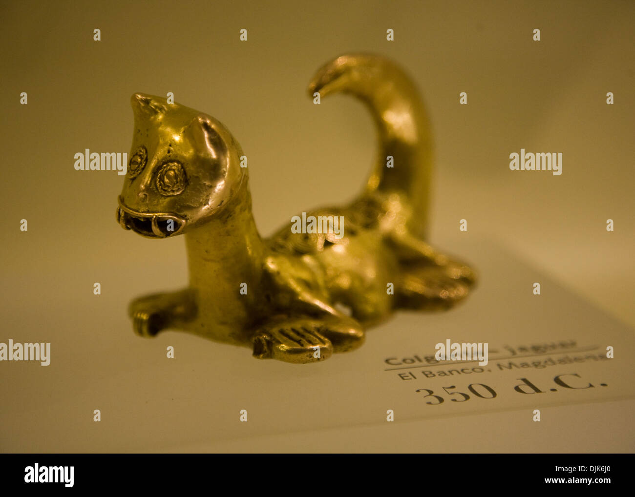 Gold Jaguar auf dem Goldmuseum in Bogota, Kolumbien Stockfoto