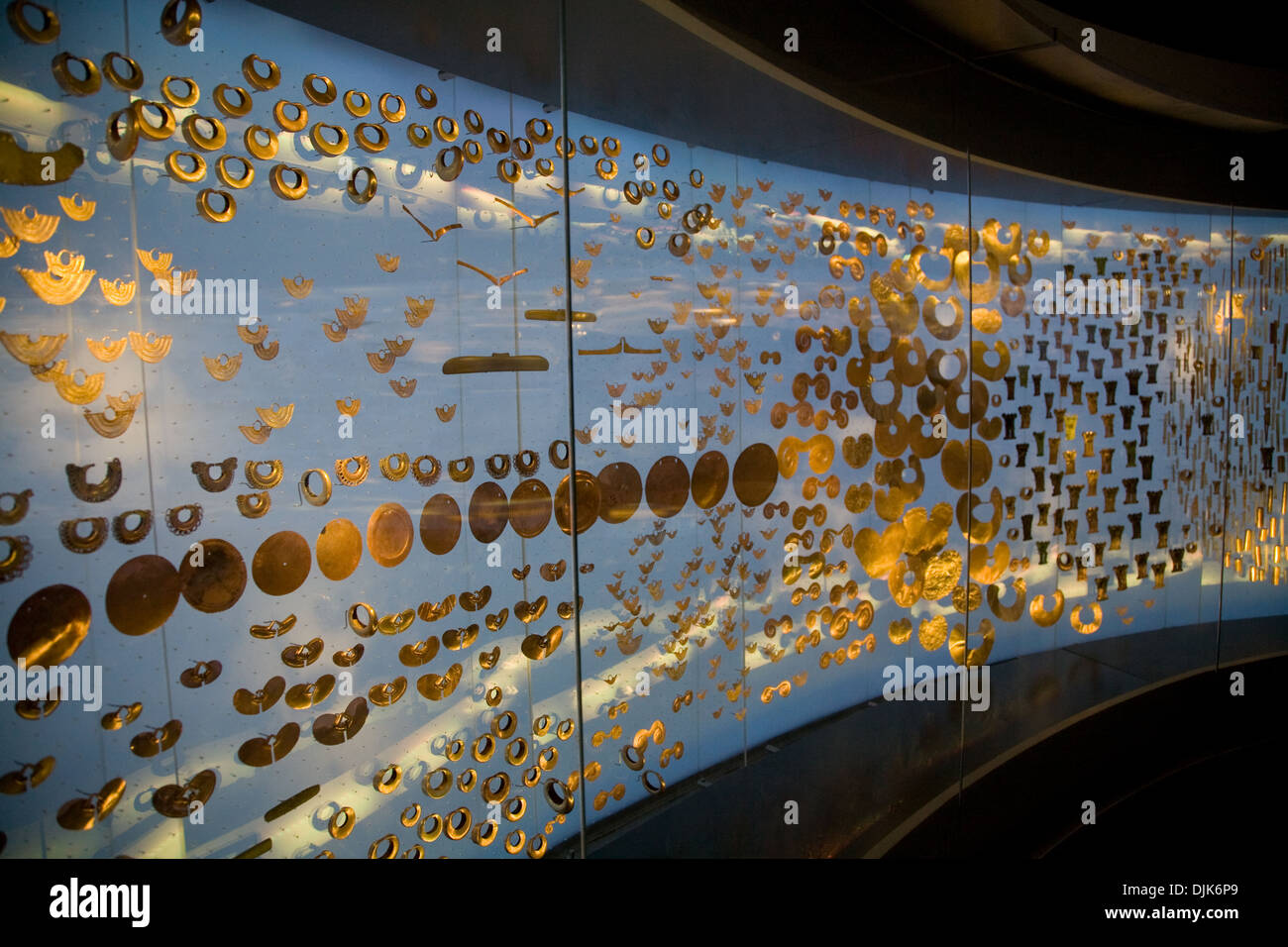 Gold Artefakte auf dem Goldmuseum in Bogota, Kolumbien Stockfoto