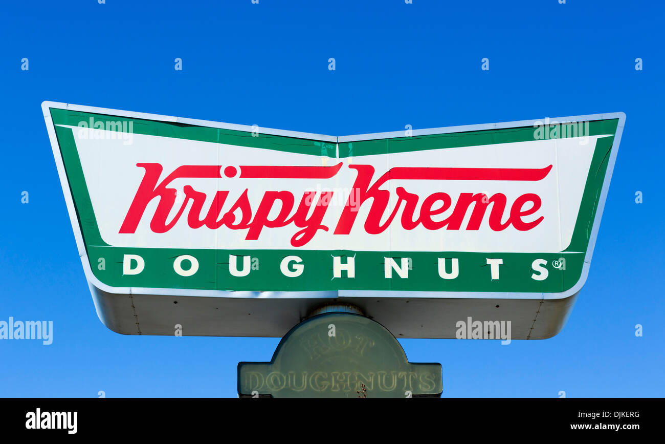 Schild ein Krispy Kreme Doughnuts Store, Zentral-Florida, USA Stockfoto