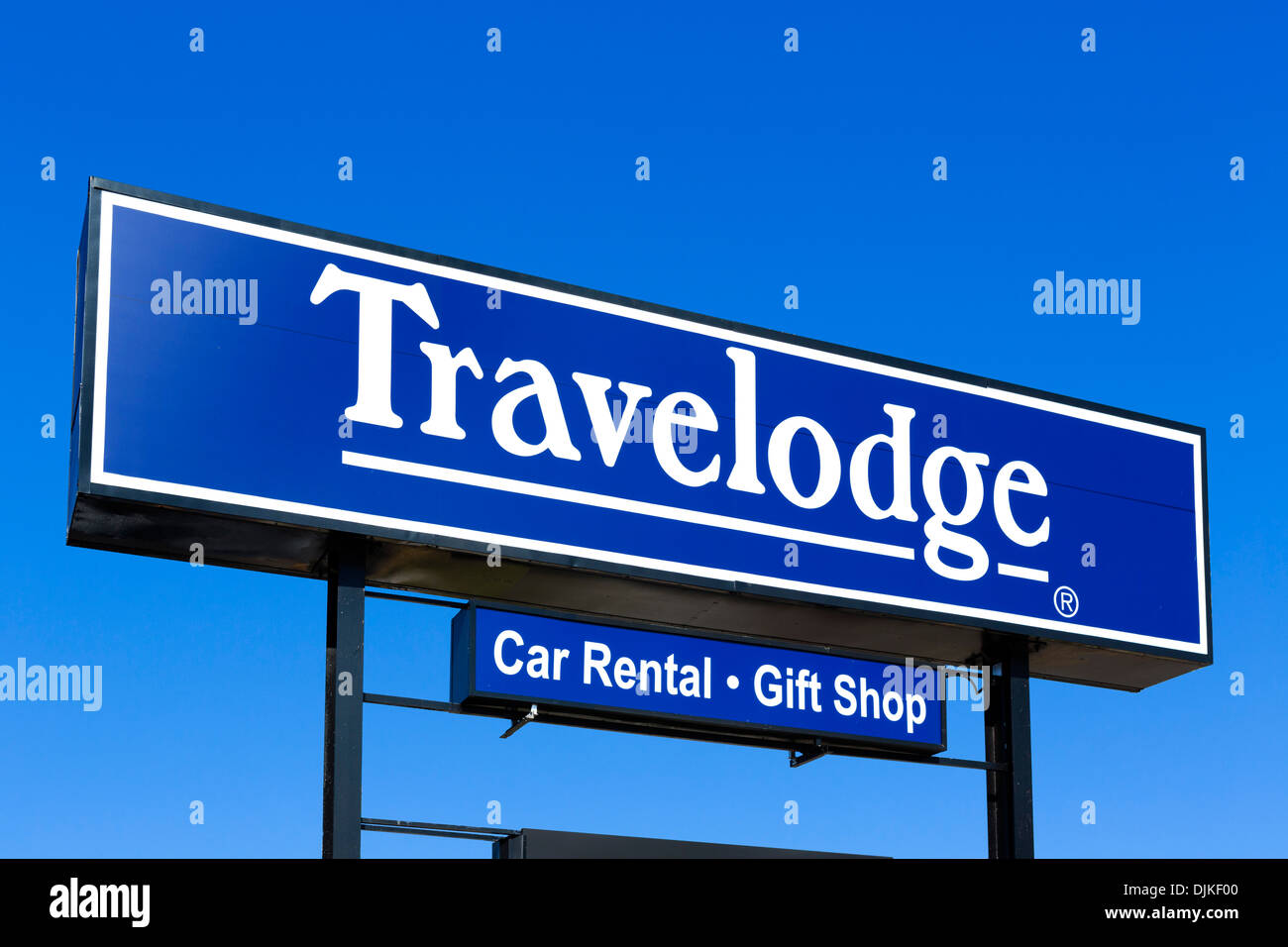Travelodge Hotel Schild, Zentral-Florida, USA Stockfoto