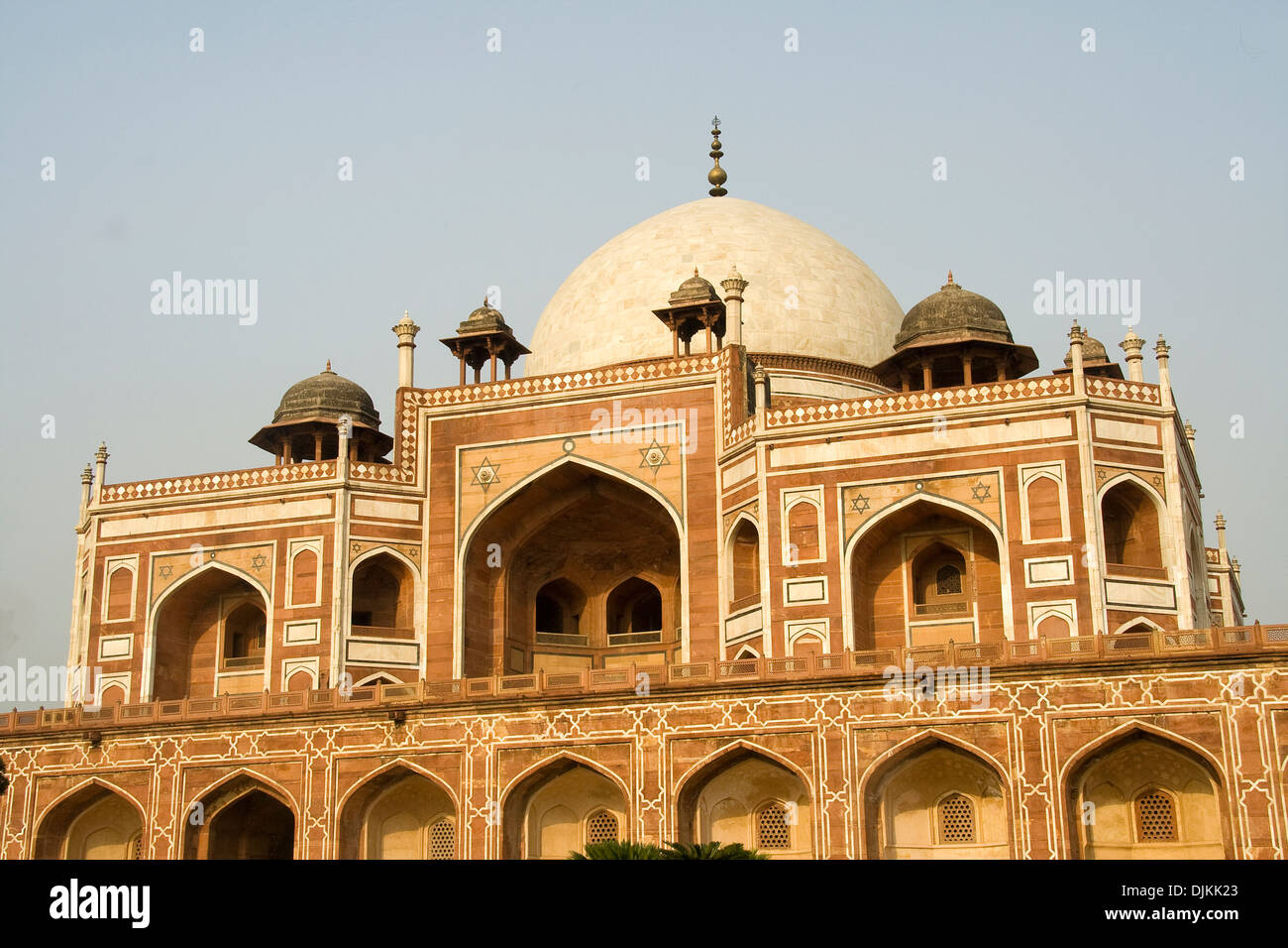 Vergrößerte Ansicht des berühmten historischen Denkmal Humayun Mausoleum in Neu-Delhi, Indien, Asien Stockfoto