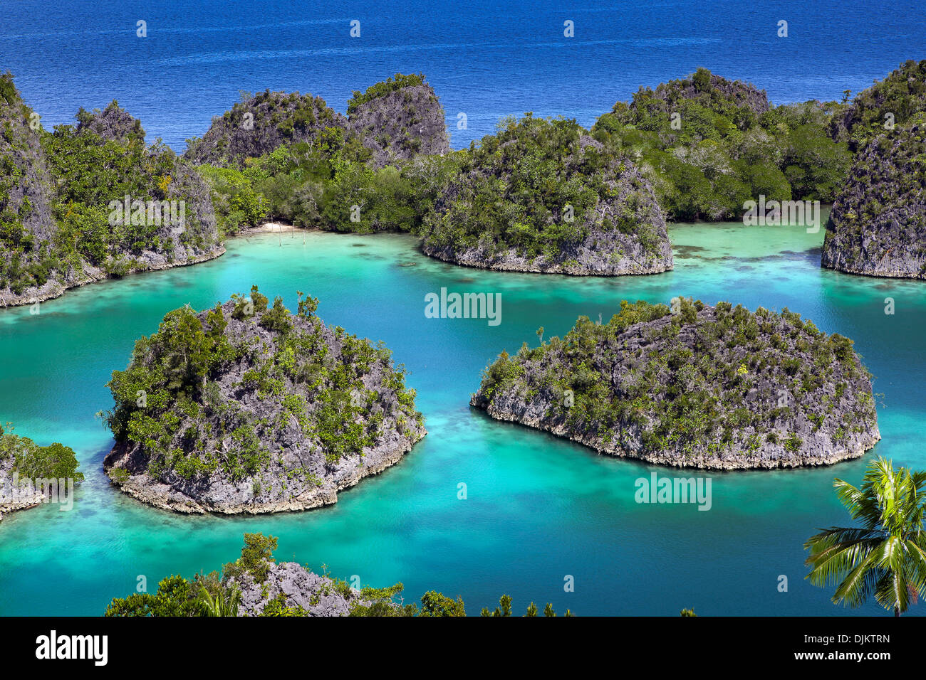 Tropisches Inselparadies auf den Raja Ampat Inseln von West-Papua Stockfoto