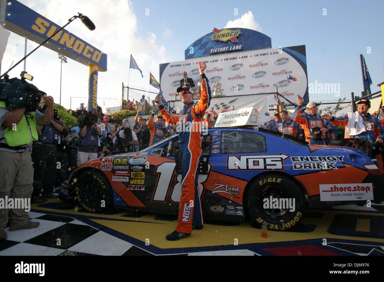25. September 2010 - Dover. Landkreis: Andere, Delaware, Vereinigte Staaten von Amerika - Kyle Busch von Nein-Toyota-Team gewinnt The Nationwide Series-Rennen auf dem Dover International Speedway in Dover, Delaware. (Kredit-Bild: © Saquan Stimpson/Southcreek Global/ZUMApress.com) Stockfoto