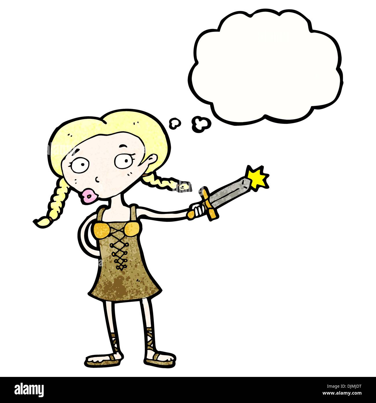 Retro-Cartoon mit Textur. Isolated on White. Stock Vektor