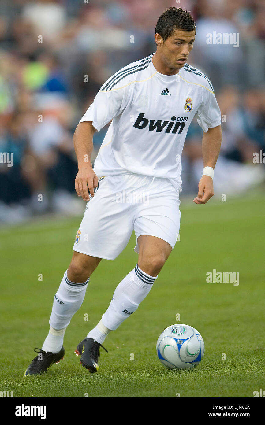 7. August 2009: Mittelfeldspieler von Real Madrid Cristiano Ronaldo #9 in Aktion während einer internationalen FIFA Freundschaftsspiel zwischen Real Madrid und Toronto FC... Real Madrid gewann 5: 1. (Kredit-Bild: © Southcreek Global/ZUMApress.com) Stockfoto